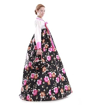 値下げ❣チマチョゴリ　黒 花柄 韓国伝統衣装 楽天市場】【レンタル】o-s173c254-チマチョゴリレンタル韓服